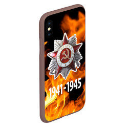 Чехол для iPhone XS Max матовый Орден ВОВ и огонь - фото 2