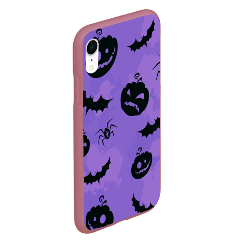 Чехол для iPhone XR матовый Хэллоуин, цвет малиновый - фото 3