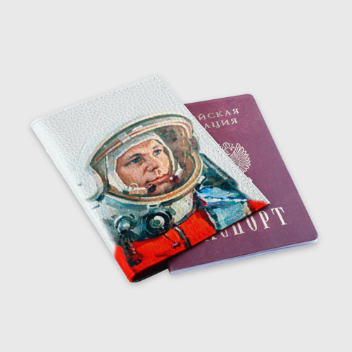 Обложка для паспорта матовая кожа Гагарин, цвет черный - фото 3