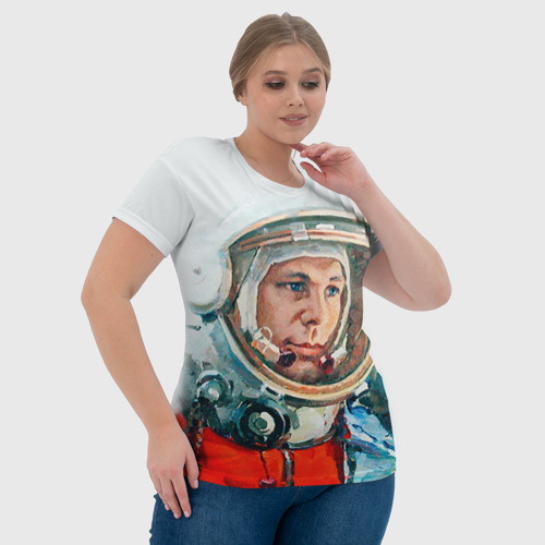 Женская футболка 3D Гагарин, цвет 3D печать - фото 6