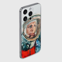 Чехол для iPhone 15 Pro силиконовый с защитой камеры Гагарин - фото 2