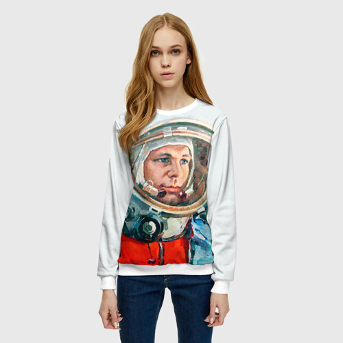 Женский свитшот 3D Гагарин, цвет 3D печать - фото 3