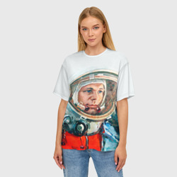 Женская футболка oversize 3D Гагарин - фото 2