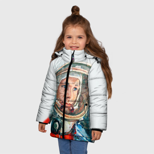 Зимняя куртка для девочек 3D Гагарин, цвет красный - фото 3