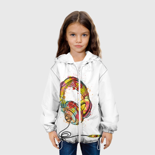 Детская куртка 3D Красочные наушники, цвет белый - фото 4