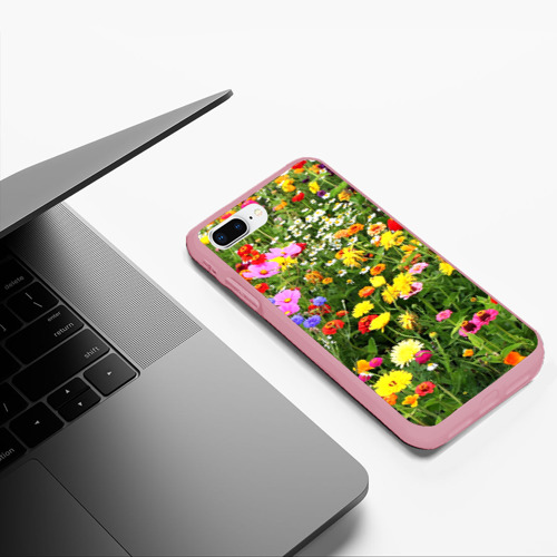 Чехол для iPhone 7Plus/8 Plus матовый Полевые цветы луговые , цвет баблгам - фото 5