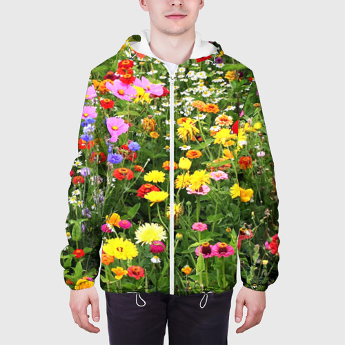 Мужская куртка 3D Полевые цветы луговые , цвет 3D печать - фото 4