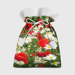Подарочный 3D мешок Полевые цветы  маки и ромашки