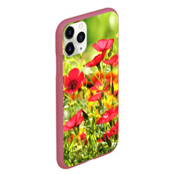 Чехол для iPhone 11 Pro Max матовый Полевые цветы - маки - фото 2