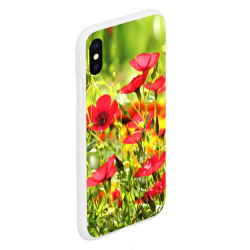 Чехол для iPhone XS Max матовый Полевые цветы - маки - фото 2