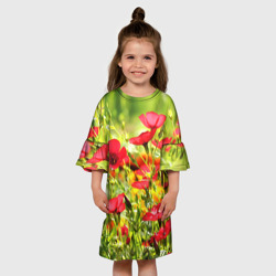 Детское платье 3D Полевые цветы - маки - фото 2