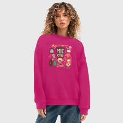 Женский свитшот oversize без начеса хлопок Moscow - фото 2