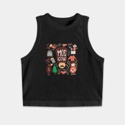 Женская укороченная майка-топ хлопок Moscow