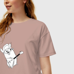 Женская футболка хлопок Oversize Golang балалайка - фото 2