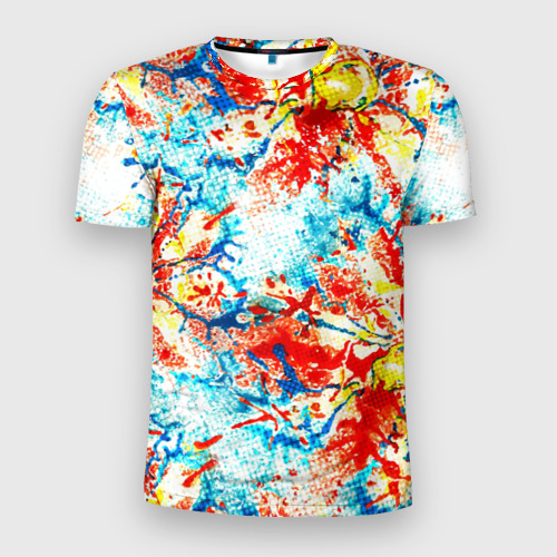 Мужская футболка 3D Slim Текстура из цветов