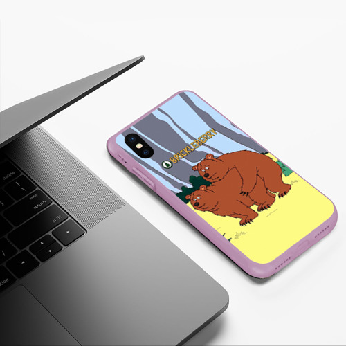 Чехол для iPhone XS Max матовый с принтом Мишки, фото #5