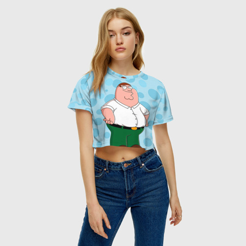 Женская футболка Crop-top 3D Папаша - фото 3