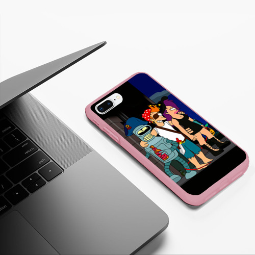 Чехол для iPhone 7Plus/8 Plus матовый Футурама, цвет баблгам - фото 5