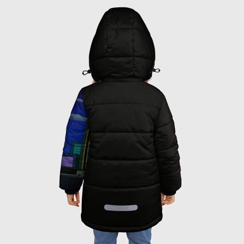 Зимняя куртка для девочек 3D с принтом Футурама, вид сзади #2