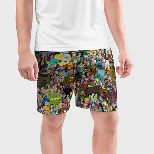 Мужские шорты спортивные Futurama, цвет 3D печать - фото 3