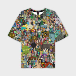 Мужская футболка oversize 3D Futurama