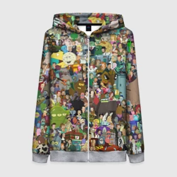 Женская толстовка 3D на молнии Futurama