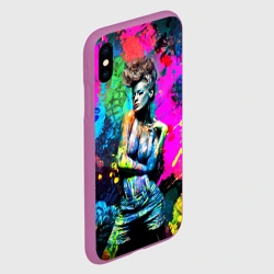 Чехол для iPhone XS Max матовый Боди-арт девушка модель - фото 2