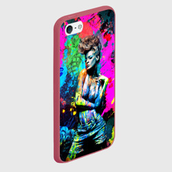 Чехол для iPhone 5/5S матовый Боди-арт девушка модель - фото 2