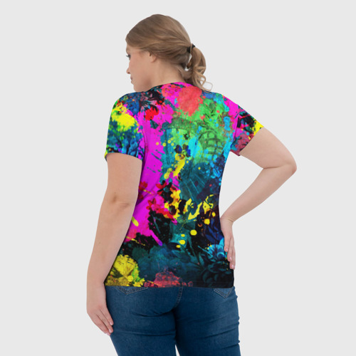 Женская футболка 3D Боди-арт девушка модель, цвет 3D печать - фото 7