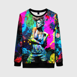 Женский свитшот 3D Боди-арт девушка модель