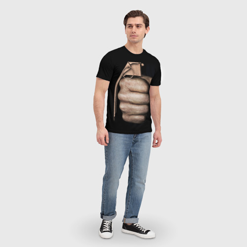 Мужская футболка 3D Кулак как граната - фото 5