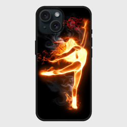 Чехол силиконовый для Apple iPhone 15 матовый Фитнес