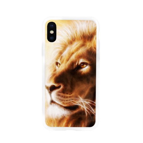 Чехол для Apple iPhone X силиконовый глянцевый Лев Фото 01 Чехол для Apple iPhone X силиконовый глянцевый Лев Фото 01