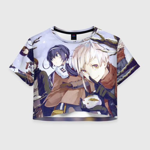 Женская футболка Crop-top 3D Bungou Stray Dogs pers, цвет 3D печать