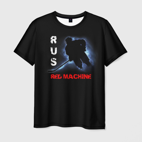 Мужская футболка с принтом Rus red machine, вид спереди №1
