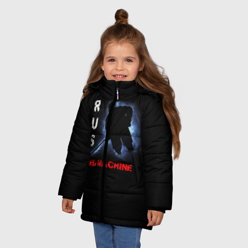 Зимняя куртка для девочек 3D Rus red machine, цвет черный - фото 3