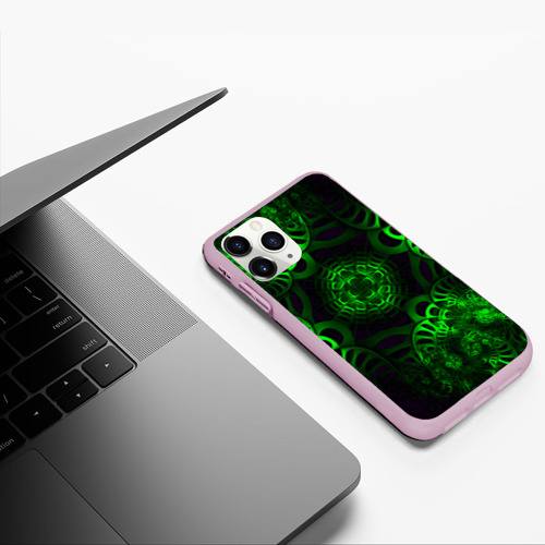 Чехол для iPhone 11 Pro матовый Зеленый узор - фото 5