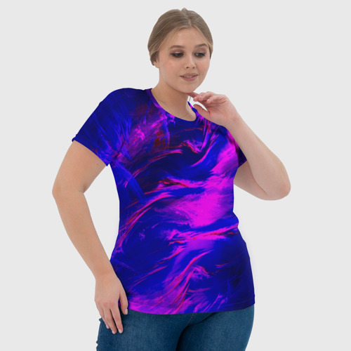 Женская футболка 3D Глянцевые краски, цвет 3D печать - фото 6