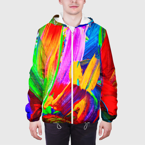 Мужская куртка 3D Абстракция красок, цвет 3D печать - фото 4