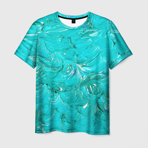 Мужская футболка 3D Голубая краска, цвет 3D печать