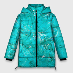 Голубая краска – Женская зимняя куртка Oversize с принтом купить