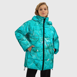Женская зимняя куртка Oversize Голубая краска - фото 2