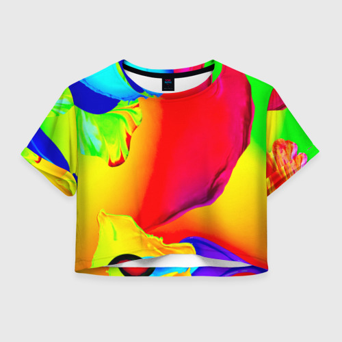 Женская футболка Crop-top 3D Краска, цвет 3D печать
