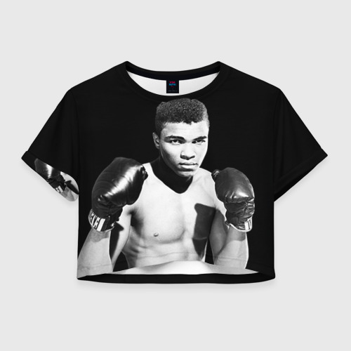 Женская футболка Crop-top 3D Muhammad ali 2, цвет 3D печать