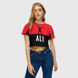 Женская футболка Crop-top 3D Muhammad Ali 3 - фото 2