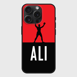 Чехол силиконовый для Apple iPhone 15 Pro матовый Muhammad Ali 3