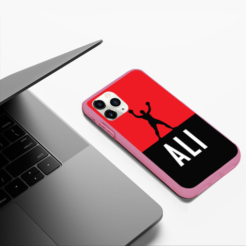 Чехол для iPhone 11 Pro Max матовый Muhammad Ali 3, цвет малиновый - фото 5