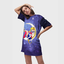 Платье-футболка 3D Сейлор Мун а космосе - фото 2