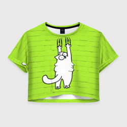 Женская футболка Crop-top 3D Simon's cat 3