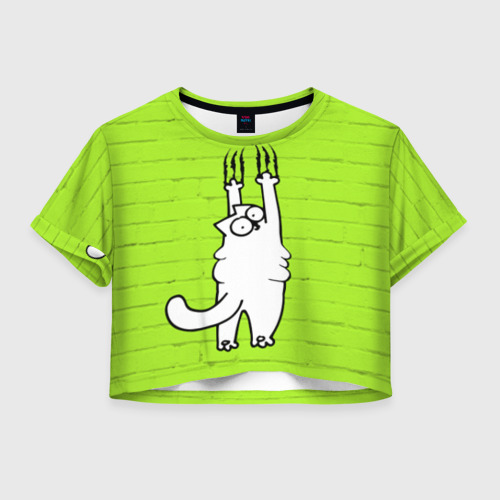 Женская футболка Crop-top 3D Simon's cat 3, цвет 3D печать